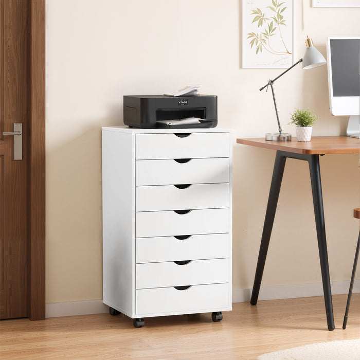 Bigleap 5/7 Drawer Chest, Wooden Tall Dresser Storage Dresser Cabinet With Wheels for Office, Bedroom, Home