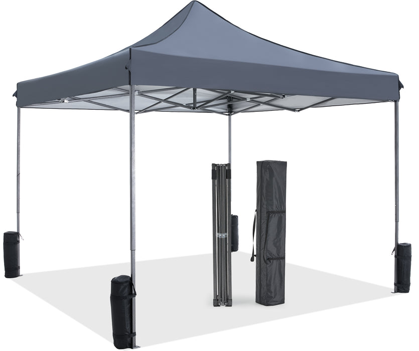Dozzle Instant Pop Up Canopy Tent 10x10 Feet - Heavy Duty Waterproof Outdoor Canopy with Sand Bags, Carrying Case for Parties, Camping, Beach & Backyard Shade