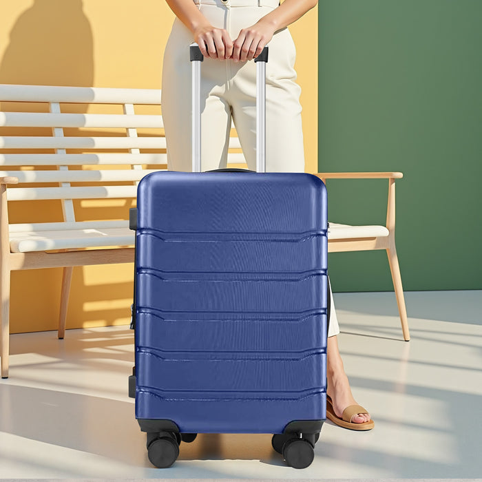 Bigleap Carry-On Luggage, 20 inch Hard Shell Rolling Suitcase for Travel Expandable Lightweight with Spinner Wheels TSA Lock,Blue