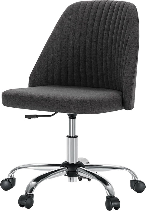 Sybels Modern Office Chair: Armless Swivel Desk Chair with Wheels, Adjustable Height Rolling Task Chair for Home,Dark Gray