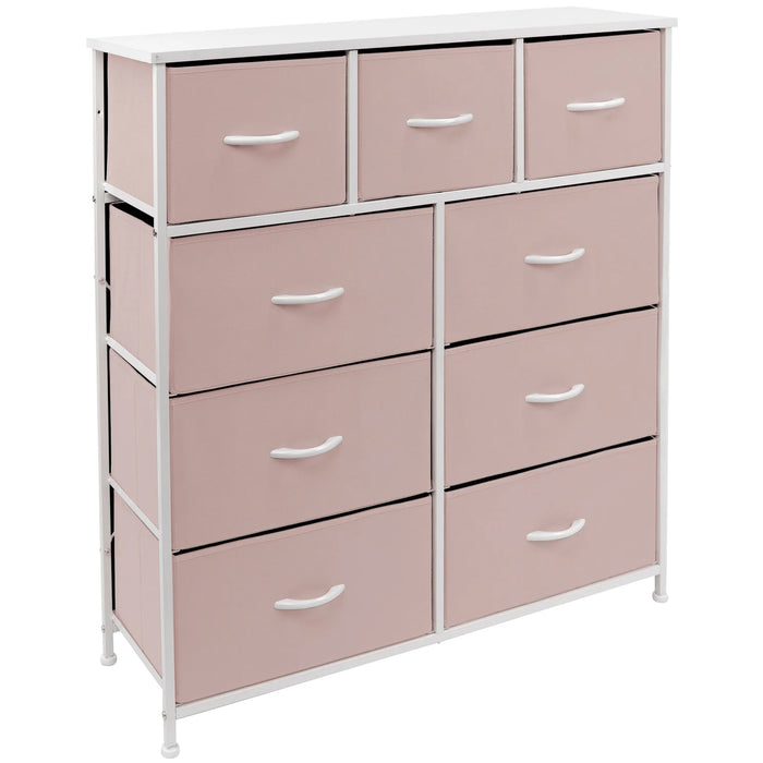 Simenmax 4/5/7/8/9Dresser, Storage Drawers with Removable Fabric Bins, Fabric Closet Chests Organizer for Bedroom, Closet, Living Room, Pink