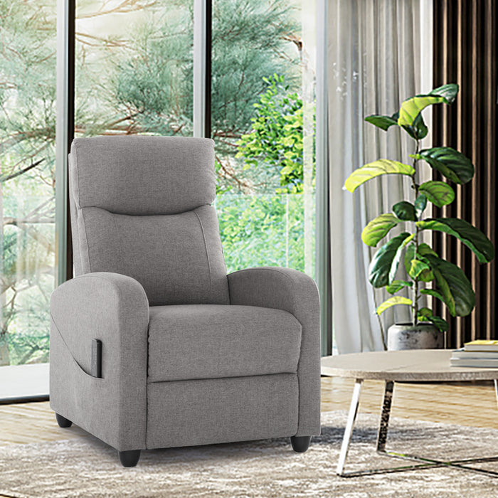 Simenmax Push Back Recliner Chair, Fabric Recliner with Massage Back Home Theater Seating