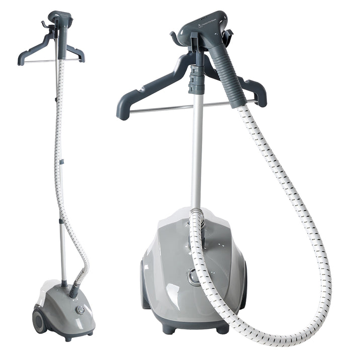 Sybels Standing Garment Steamer – 1500W Strong Power, Wheels for Convenient Mobility, 1.7L Tank Supports 55 Mins Non-Stop Steaming, Professional 45-Second Fast Heat Wrinkle Eraser, Grey
