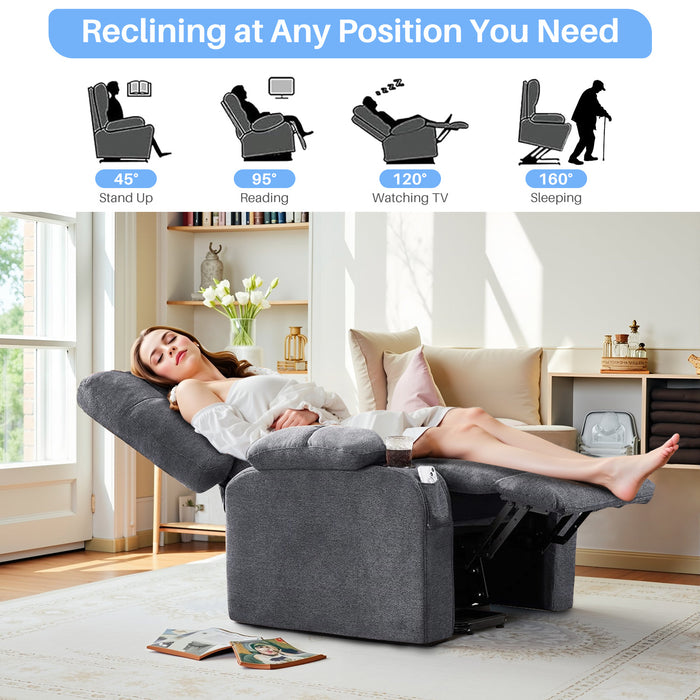 Simenmax Recliner Chair with Massage and Heating, Home Theater Seating with Lumbar Support, Adjustable Electric Power Lift Chairs, Brown