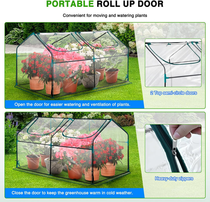 Simenmax 71'' Instant Mini Greenhouse, Portable Waterproof Plant & Pet Shelter with Roll-Up Vents, High Light Transmission, for Indoor/Outdoor Use