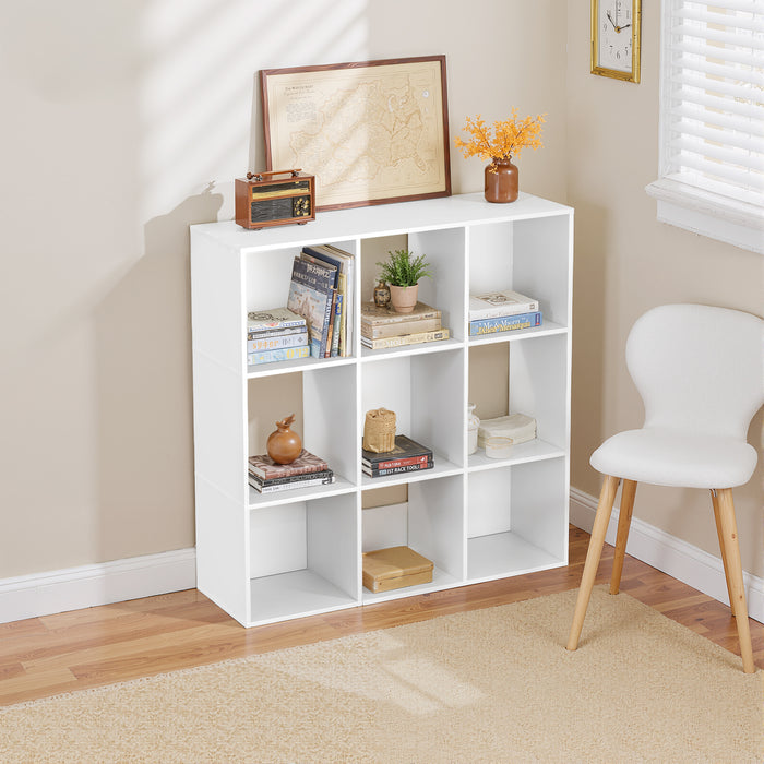 Beddle 6、8、9-Cube Storage Organizer, Open Bookshelf with Removable Back Panels, Wood Bookcase for Living Room, Bedroom and Home Office