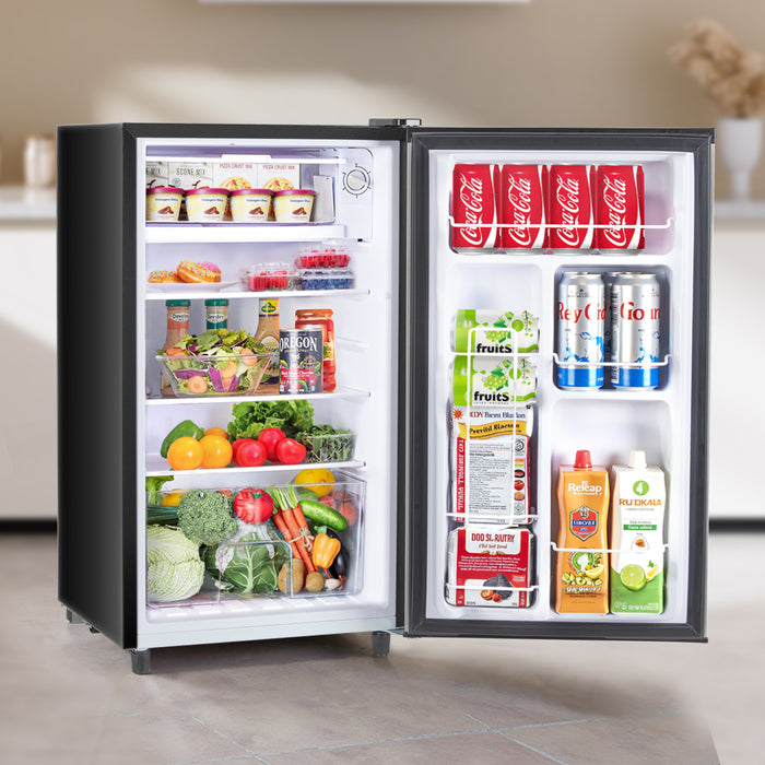 Bigleap Mini Fridge for Bedroom 3.2 Cu.Ft Small Refrigerator with Freezer for Dorm Office,Silver