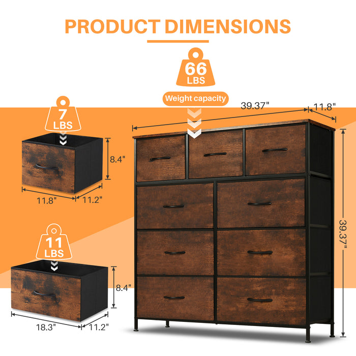 Simenmax Storage Dresser for Bedroom, Wide Fabric Closet Chests Organizer Tower Furniture