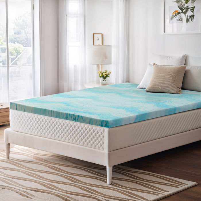 Simenmax 3''QUEEN Memory Foam Mattress Topper, Cooling Gel Mattress Topper CertiPUR-US Certified