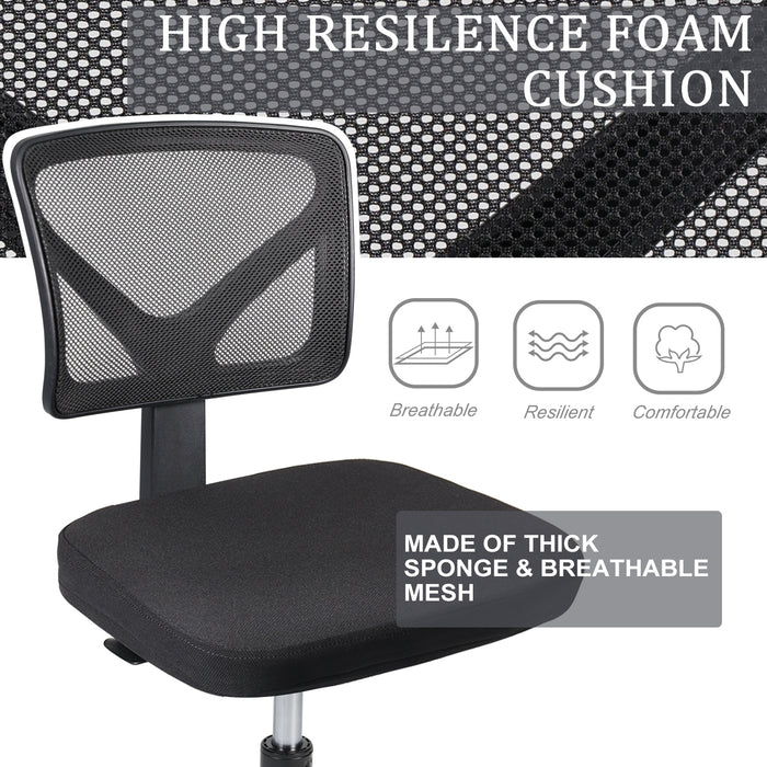 wOod-it Home Office Chair Mesh Armless Computer Desk Chair Ergonomic Computer Desk Task Rolling Swivel Chair Adjustable Modern Chair with Lumbar Support
