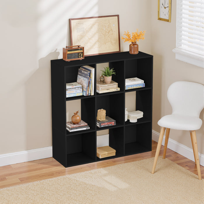 Beddle 6、8、9-Cube Storage Organizer, Open Bookshelf with Removable Back Panels, Wood Bookcase for Living Room, Bedroom and Home Office