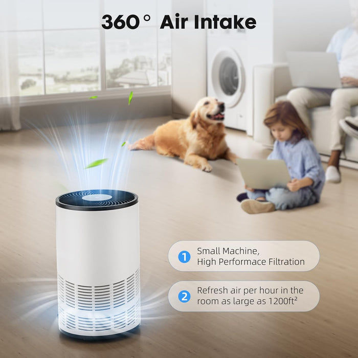 TINKLE WELL Home Air Purifier, 3-in-1 Filter, True H13 HEPA Cleaner, 1200 ft² Coverage, Quiet Sleep Mode, Eliminates Odors, Smoke, Dust & Pet Dander, Ideal for Large Rooms