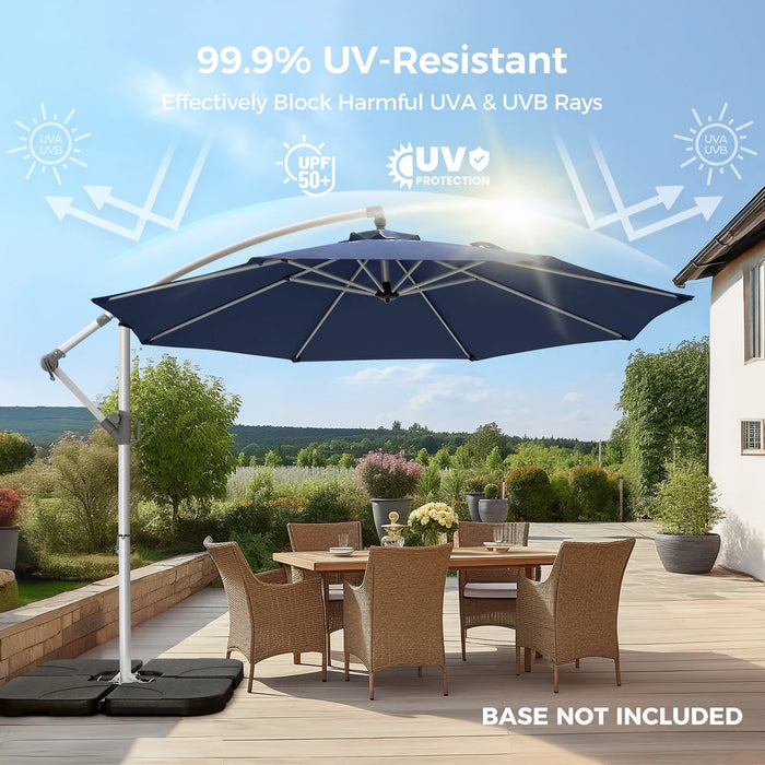 Sybels 10ft Offset Hanging Patio Umbrella, Cantilever Design with Tilt & Crank for Poolside