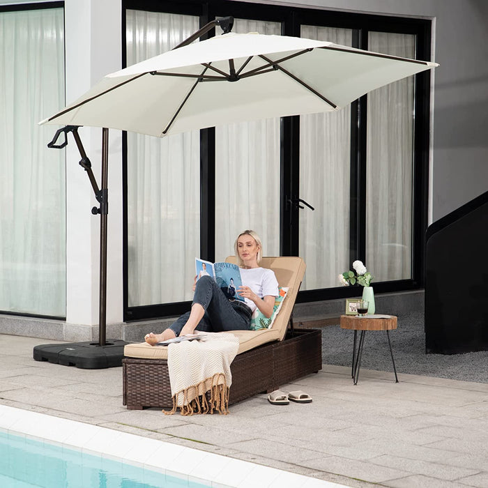 Bigleap Pre-Assembled Outdoor PE Wicker Chaise Lounge, Waterprrof Patio Folding Lounge Chairs, Outside Poolside Lounger, Rattan Recliners with Adjustable Backrest for Garden, Poolside, Balcony - 2 Pack
