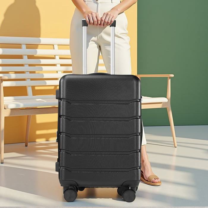 Simenmax 20 Inch Carry-On Luggage, Hard Shell Rolling Suitcase with TSA Lock, Lightweight Luggage with Spinner Wheels, Black