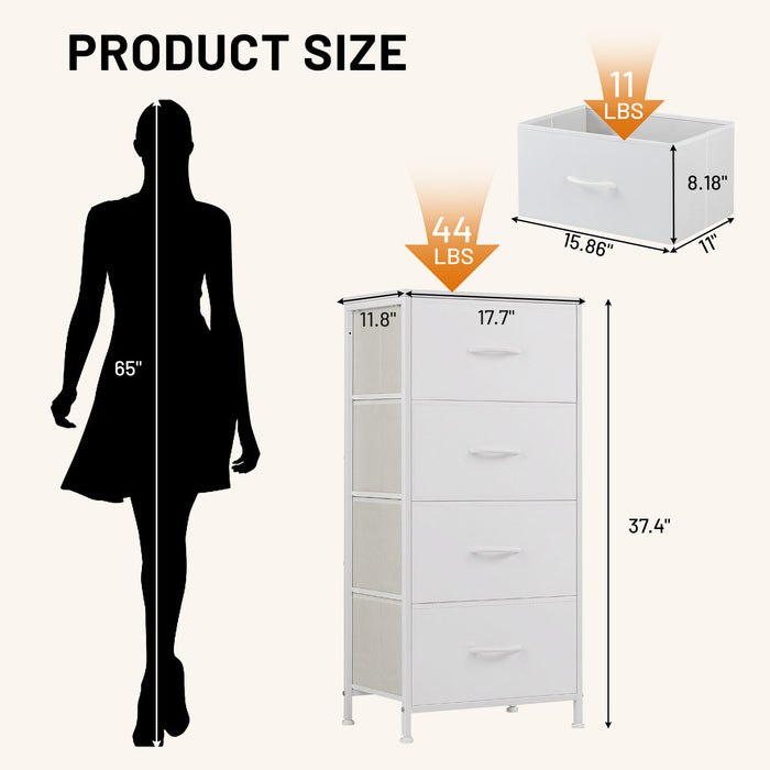 Sybels Storage Dresser with Drawers, Anti-Tip Fabric Chests Organizer Tower Furniture for Bedroom, Closet, Hallway, Entryway