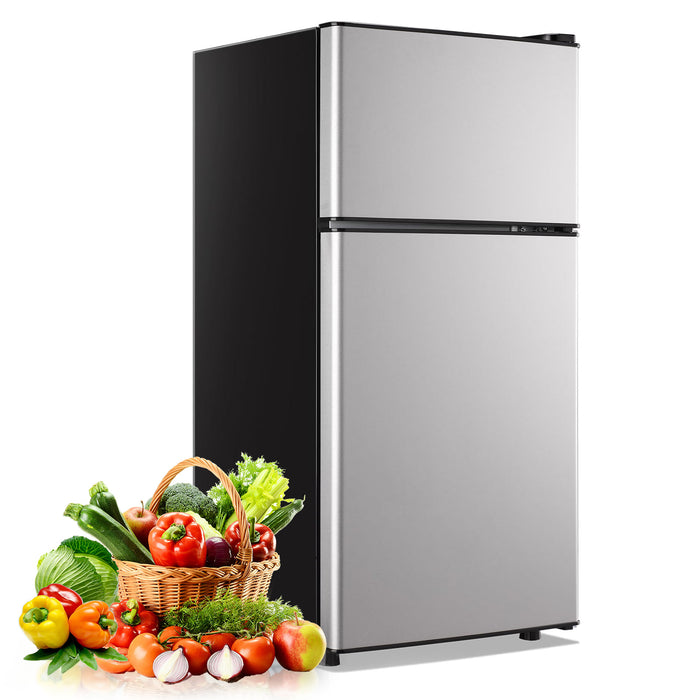 TINKLE WELL 2.4 Cu.ft Mini Fridge with Freezer, On Sale Compact Dual-Door Refrigerator for Bedroom, Dorm & Office, Black