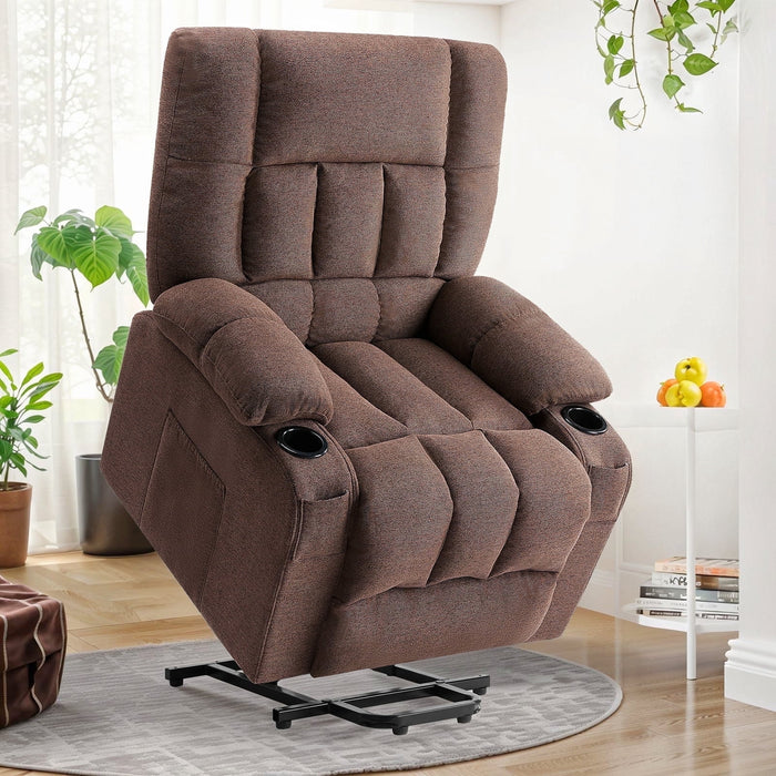 Taoset Oversized Recliners, 21.6"W Single Recliner Chair with Storage Bag, Modern Chair for Living Room, Bedroom, Beige