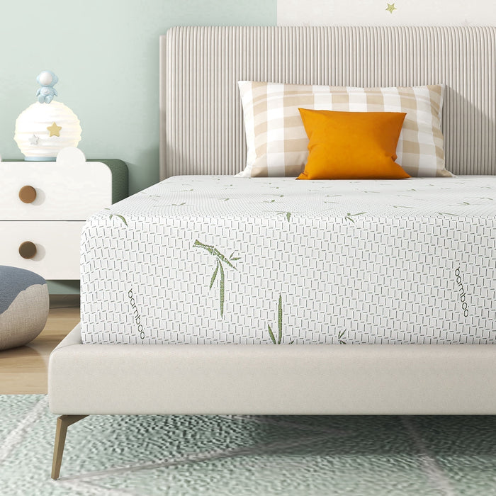 Queen Mattress, 8 inch Green Tea Gel Memory Foam Mattress in a box, Medium Firmness Mattresses with Bamboo Knit cover, Made in USA