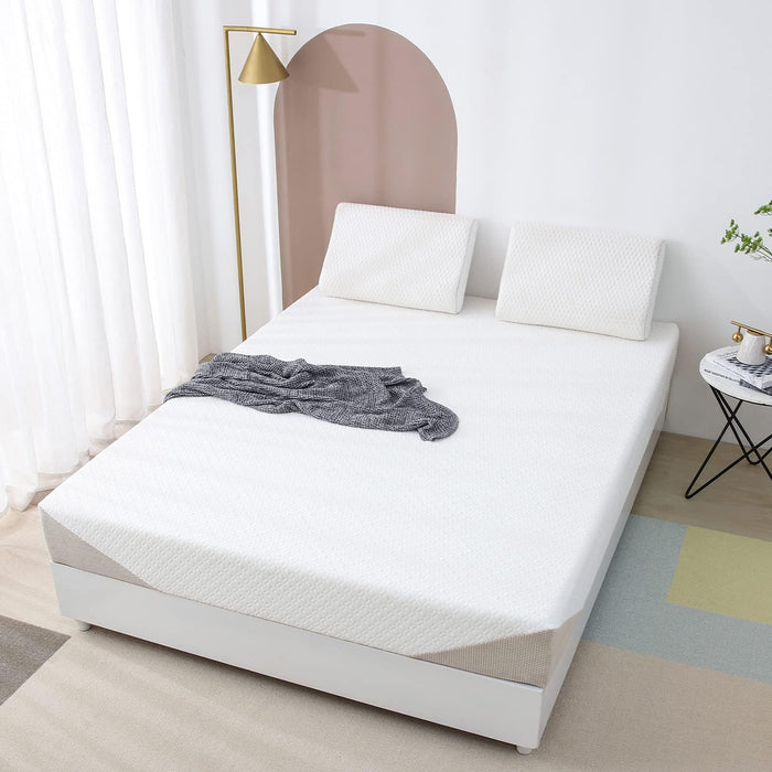 8 inch Mattress King Size, Green Tea Gel Memory Foam Mattress with Bamboo Knit Cover, Made in USA