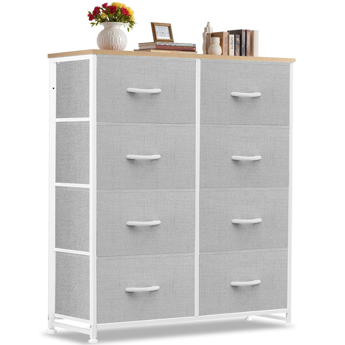 Betcozy 8-Drawer Dresser, Clothes Dresser Tower & Classification Storage for Bedroom, Living Room, Gray