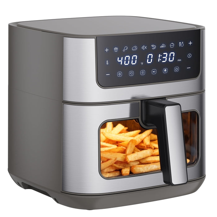 Taoset Air Fryer, Taoset 6.34-Quart 8‑in‑1 Digital Airfryer, 24H Delay Start & Keep Warm, Gray
