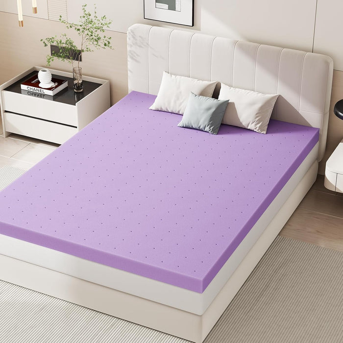 Simenmax 2 Inch Twin Gel Memory Foam Mattress Topper - Pressure Relief & Back Pain Support - CertiPUR-US Certified, Purple