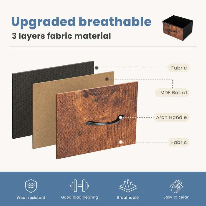 Bigleap 7 Drawer Dresser, Fabric Storage Tower Organizer with Wood Top and Steel Frame for Bedroom, Closet, Hallway, Entryway,Brown