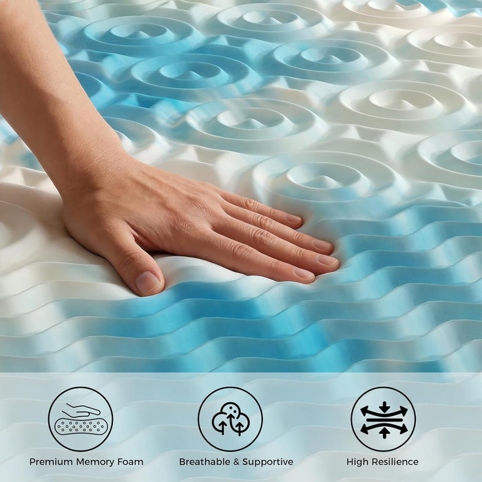Beddle 2/3/4 Inch 5-Zoned Memory Foam Mattress Topper with Infusion Breathable Gel Layer
