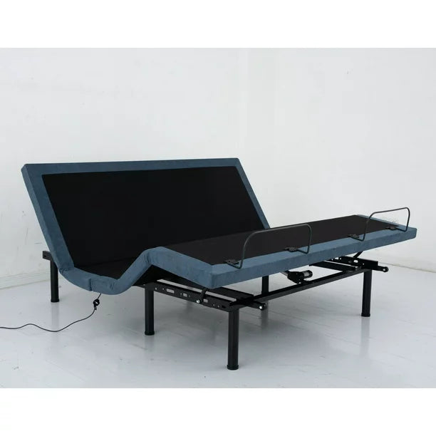 Full Size Electric Adjustable Bed, Bed Frame, Wireless Remote,  LED Light Adjustable Bed Frame, Black