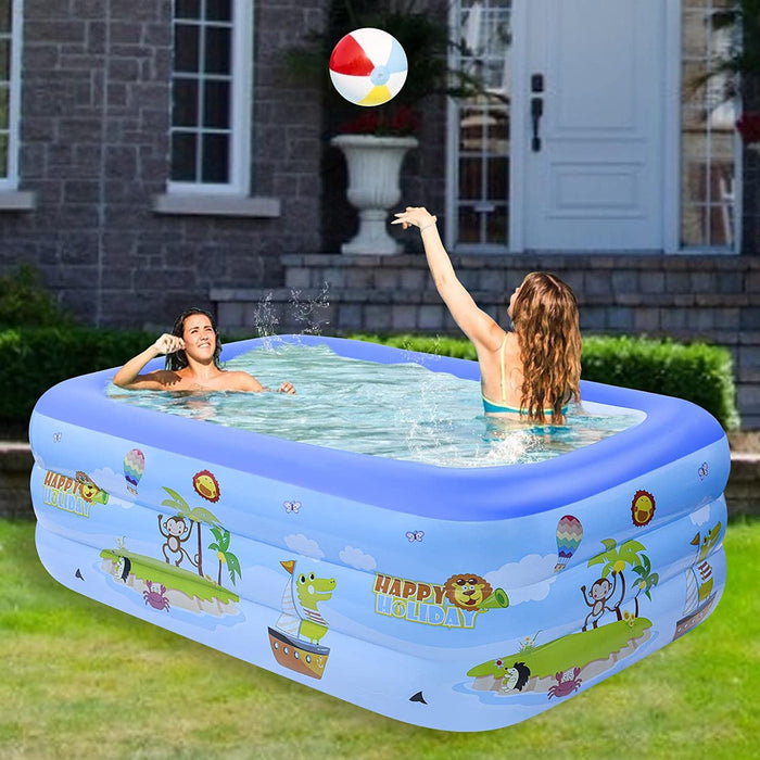 Rectangular Inflatable Swimming Pool Durable, Easy Setup, Family Fun