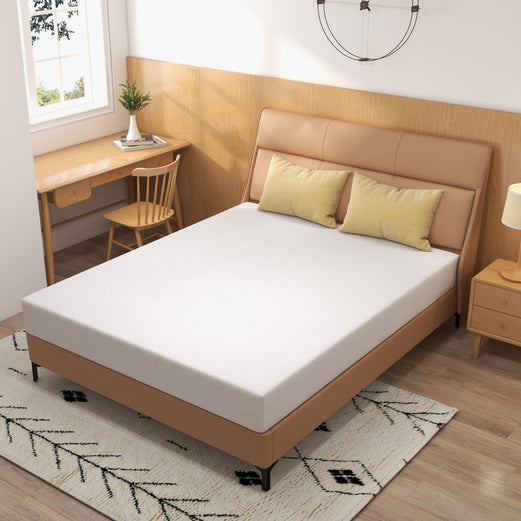 8 inch Full Size Green Tea Cooling Memory Foam Mattress in a box, Medium Feeling, Cooling Gel Infused,Made in USA, White