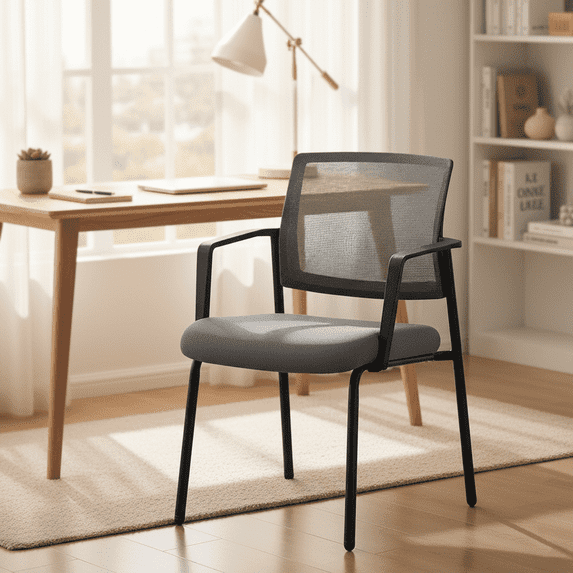 Beddle Executive Office Guest Chair,Upholstered Desk Chair with Lumbar Support and Padded Armrest, Perfect for Conference Rooms, Reception Areas, and Waiting Rooms.