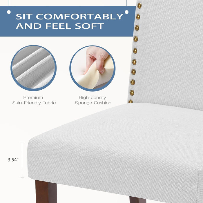 Sybels Set of 2 Modern Dining Chairs with Padded Leather Seat and Wooden Legs for Living Room, Dining Room, Gray