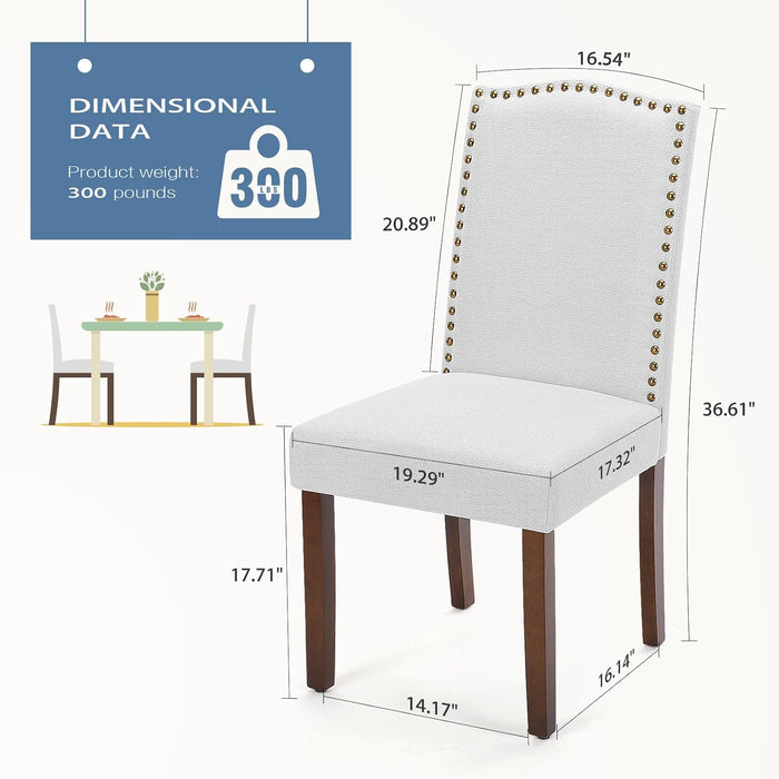 Sybels Set of 2 Modern Dining Chairs with Padded Leather Seat and Wooden Legs for Living Room, Dining Room, Gray