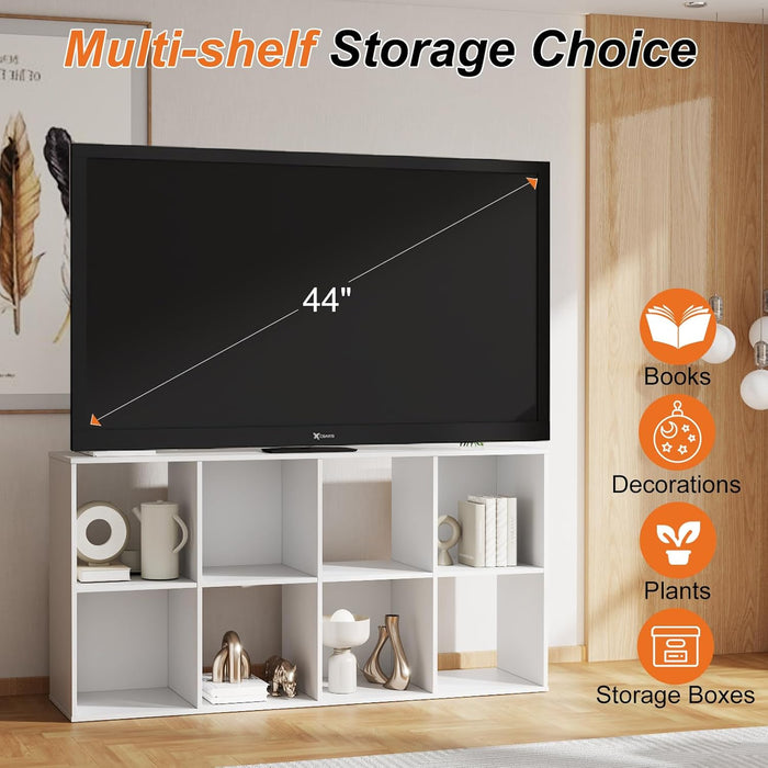 Sybels Cube Storage Shelf, 8-Cube Bookshelf with Removable Dividers，a Versatile Organizer , suitable for living rooms, home offices, and bedrooms, White