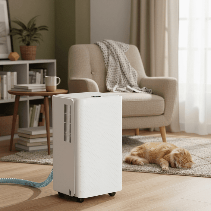 TINKLE WELL 50 Pint Dehumidifier with Auto Drain Hose, Quiet Moisture Control, Covers 4500 sq.ft, Portable for Basement Home, Bedroom, Bathroom