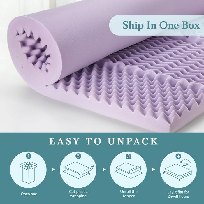 Gel Memory Foam Mattress Topper, Bed Topper for Queen Size Bed