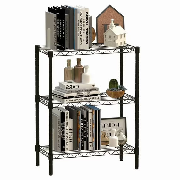 Sybels 3-Tier Metal Shelving Unit, Heavy-Duty Adjustable Wide Storage Rack for Kitchen, Pantry, Garage & Laundry