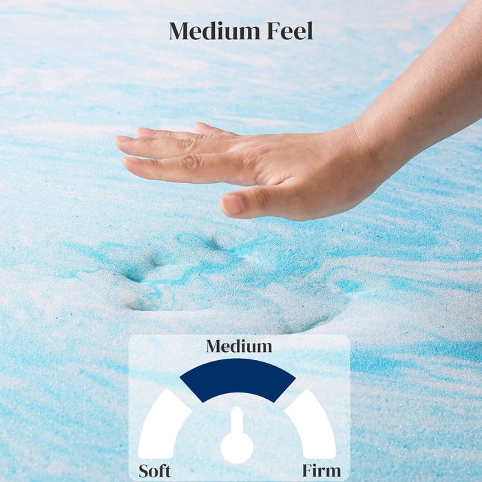 Beddle Cooling Gel-infused Memory Foam Mattress Topper for Pressure Relief