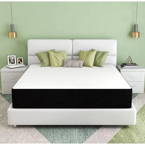 Queen Mattress 10 Inch Hybrid Mattress in a box, Gel Memory Foam and Spring Mattress Support and Pressure Relief, Medium Firmness, Made in USA,White