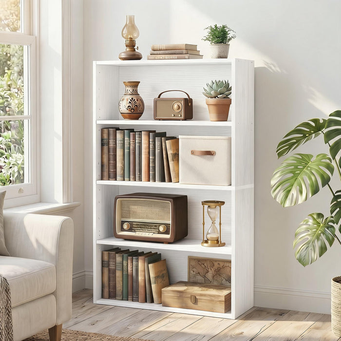 TINKLE WELL 3-Tier Bookshelf, Open Bookcase and Bookshelves, 29 Inch Tall Freestanding Display Storage Shelf, Floor Standing Shelves for Home Office, Living Room