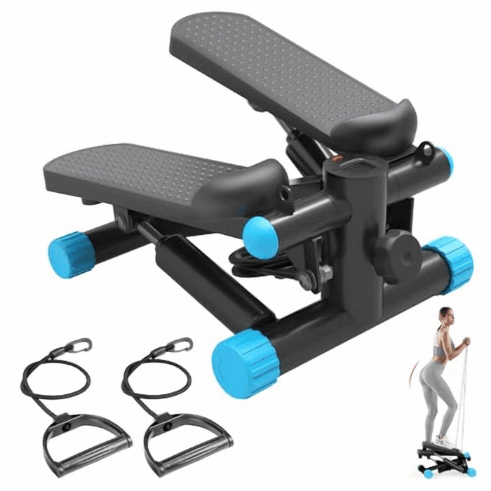 Taoset Mini Steppers, Stair Steeper with Resistance Bands for Exercise, Portable Stair Steppers with Low Noise, 300 lbs Weight Capacity, Blue