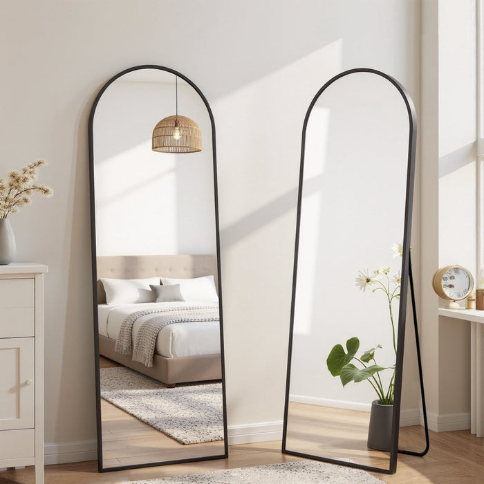 Blorly 58"x19" Arched Full Length Mirror Full Body Mirror Floor Mirror Standing Hanging or Leaning Wall,Black