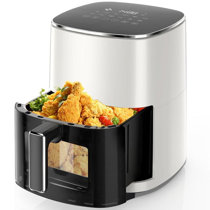 Beddle 6 Qt Compact Air Fryer with Digital LED Touchscreen 400¡ãF Electric Hot Oven, Oilless Multifunctional Cooker with Auto Shut-Off
