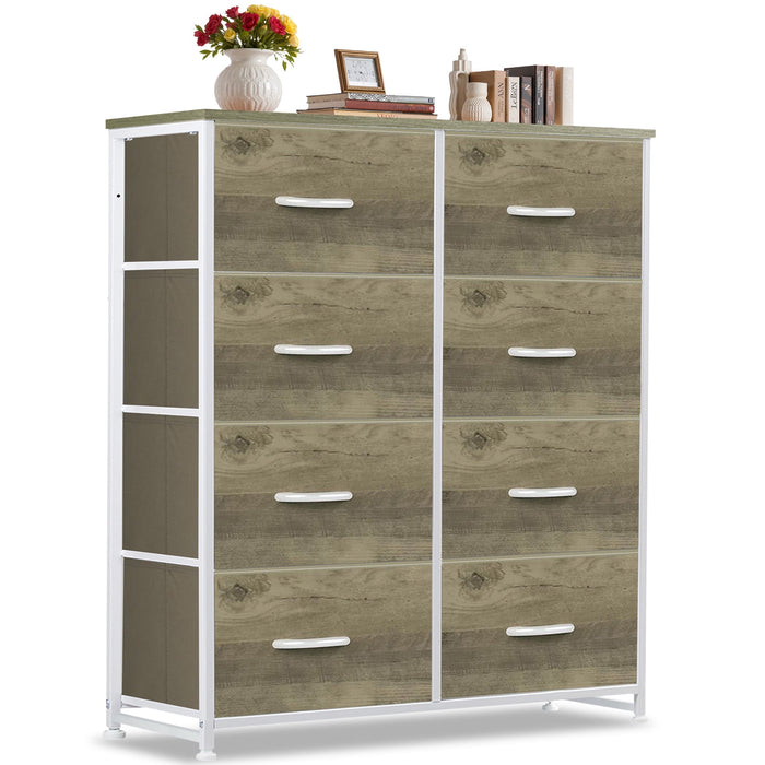 Betcozy 8-Drawer Dresser, Clothes Dresser Tower & Classification Storage for Bedroom, Living Room, Smoked ash