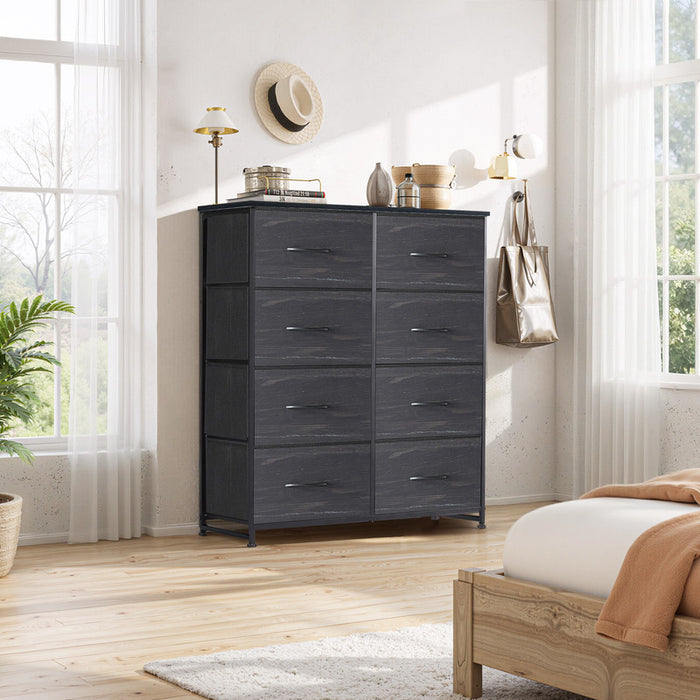 Blorly 8 Drawers Dresser, Storage Dresser Organizer with Drawers, Chest of Drawers, Dresser with Metal Frame and Wood Tabletop for Bedroom, Guest Room, Closet, Entryway, Nursery, Black