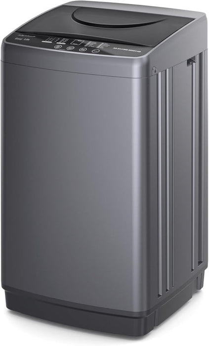 Bigleap Portable Washing Machine 7.7 lbs, Full-Automatic Compact Washer, 10 Cycles LED Display for Apartments, Dorms, RV, Gray