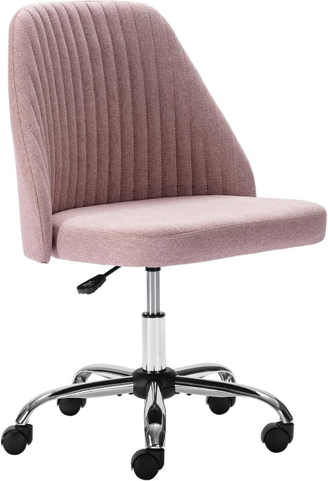 Taoset Modern Vanity Chair with Adjustable Height - 360掳 Swivel & Comfortable Cushion for Dressing Room & Bedroom, Pink