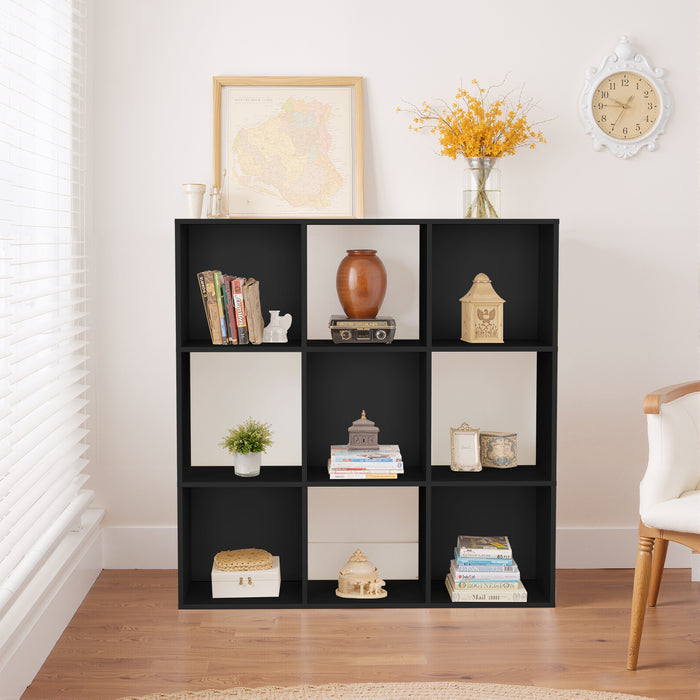 TINKLE WELL 6/8/9-Cube Storage Shelf Organizer, Bookcase with Removable Back Panels, Adjustable White Wood Bookcase for Living Room, Home Office